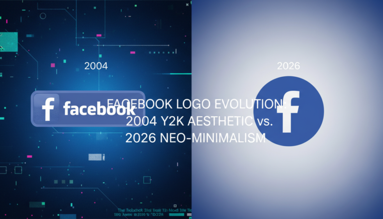 Facebook Logo Evolution: 2004 Y2K Aesthetic vs. 2026 Neo-Minimalism