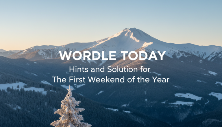 Wordle Today: Hints and Solution for the First Weekend of the Year