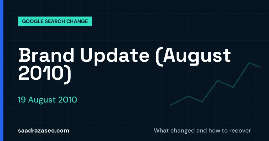 Google Brand Update (August 2010), 19 August 2010: what changed and how to recover