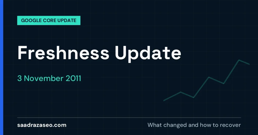 Google Freshness Update, 3 November 2011: what changed and how to recover