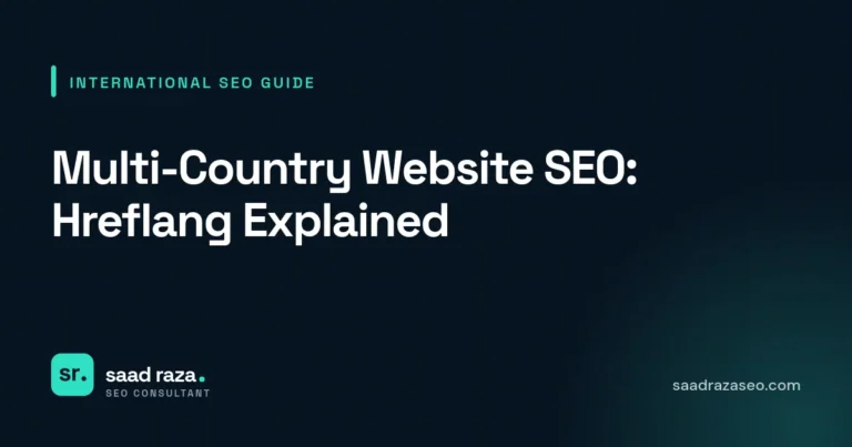 Cover graphic for the international SEO guide "Multi-Country Website SEO: Hreflang Explained" by Saad Raza SEO